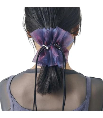 Amazon | リボン ハング ビッグ シュシュ 6240201 ヘアアクセサリー
