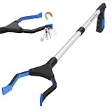 Housolution マジックハンド お助けハンド 万能ロングハンド 83cm 耐荷重3kg 360度回転可能 ゴミ拾い アルミニウム合金 ABS 軽量 折り畳み式 軽量 使いやすい 回転ゴムグリッパー付き マグネット内蔵 つかみ棒 Blue
