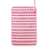 赤ちゃんにやさしい安心おむつ替えマット（日本製） 防水　コンパクト収納　出産祝い　リボンとレース模様でプリティcute(スケアー地・ホワイト)　B0804200　日本製