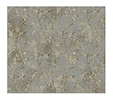 York Wallcoverings GL4604 Brandywine Textured Scroll Wallpaper, Platinum/Fawn Beige/Antique Ivory/Br