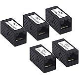 VCE LANケーブル 延長コネクタ RJ45中継アダプタ Cat6 Cat5e Cat5対応 UTP用 5個セット 黒