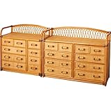 籐チェスト２点セット ブラウン Ｗ９９３９９４