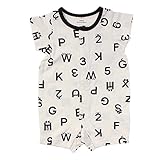（アンパサンド) AMPERSAND モノトーンロゴ柄ロンパス出産祝い/男の子/半袖 70 オフホワイト