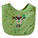 Seamus the SheepグリーンBib withシャムロックアイルランドデザインとテキスト