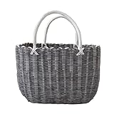 織バスケットハンドルMultipurposeオーガナイザーストレージバスケット、グレー