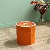 Greensun ( TM ) 1pcファッション29 x 30 cmクリエイティブフルーツフランネル折りたたみ式ストレージスツール足子Pouffe寝室ホーム椅子子供用シートボックス@ gh