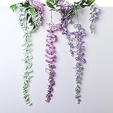 amzmonnsuta 　ガーデンフェイクグリーン藤の花　 人工つる植物偽花観葉植物 壁掛け装飾アイビー