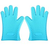 TKOOFN 電子レンジ用 耐熱グローブ シリコン 耐熱手袋 左右セット ブルー