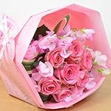 [エルフルール]生花 バラ&スイートピー ブーケ型花束 フラワーギフト 花 ギフト プレゼント 誕生日祝い お祝い 贈り物 ホワイトデー