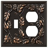 Amertac 85TDVB 1 Toggle/1 Duplex Leaf Wallplate, Aged Bronze [並行輸入品]