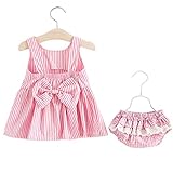 YY-Natuhi ベビー服 子供服 女の子 ワンピース ドレス パンツ付き キッズ 女児 かわいい ふわふわ スカート 入園式 卒園式 赤ちゃん 七五三 発表会 ベビースーツ 春夏 リボン ストライ