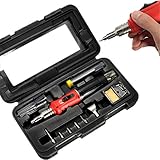 Goshang はんだごて セット 温度調節 10 in 1 ガス式 ハンダゴテ 収納ケース 付属