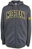 NCAA Michigan Wolverinesメンズファンお気に入り2フルZipフード付きフリースシャツ、小さな、グレー