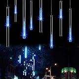 SurLight LED Falling Rain Lights with 30cm 8 Tube 144 LEDs, Meteor Shower Light, Falling Rain Drop C