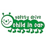 imoninn CHILD in car ステッカー　【パッケージ版】　No.21　イモムシさん　（緑色）