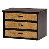 ラタン ミニチェスト アンティークブラウン AT（アンティークブラウン） 幅38×奥行き26×高さ28cm（約）