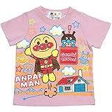 【本体綿100％】【冷感背当】2017年 夏物 アンパンマン 天竺 それいけアンパンマン！ 背当て付き Ｔシャツ Anpanman ピンク◇80cm
