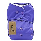 iZiv新生児1厚いおむつ付きオーガニック幼児防水/調整/再利用可能/洗えるポケット布おむつのフィット赤ちゃん0.5-3歳（パープル）