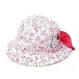 (ピンク/48cm)ベビー ハット 帽子 女の子 Hello Kitty ハローキティ 日除けリボン付き 総柄 女児 ベビー
