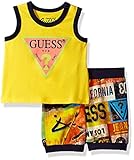 GUESS Baby Boys' Set-Tank T-Shirt + Printed Shorts Hyper Glow 3/6M [並行輸入品]
