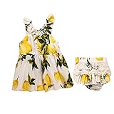 【ノーブランド 品】赤ちゃん　女の子　衣装　花柄　ワンピース　 PPパンツ　セット　スカート　コットン　柔らかい　贈り物　全2色4サイズ - イエロー, 80