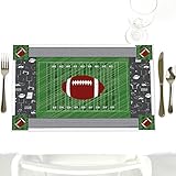 End Zone – Football – ベビーシャワーまたは誕生日パーティープレースマット – 12のセット