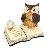 ガーデン オブジェ・置物 （ふくろうon本・地球儀） QZL-7173