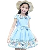 (チェリーレッド) CherryRed 子供服 ワンピース 女の子 フォーマル ドレス 七五三 夏秋 可愛い 入園式 入学式 150 ブルー