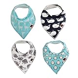 Baby Bandana Bib Organic Cotton Drool Bibs, The Best Baby Gift for Boys & Girls by The Grizz Bizz