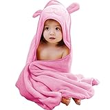 HONEY BLOSSOM ベビー & キッズ うさぎ パイル おくるみ バスローブ フード付き バスタオル m020 pink