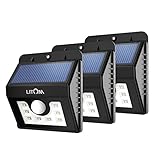 Litom ソーラーLEDライト センサー搭載 アウトドアライト 夜間自動点灯 表玄関/壁掛け/パーク/ガーデン/庭などに照明用(3点セット)