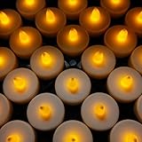 48 FlamelessバッテリークリスマスLEDティーライトAmber Tealight Candles