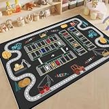 NICE FIVE 遊びマット 子供ゲームパッド 数字柄 道路交通 プレイマット カーペット 防音 防汚 洗える 抗皺不熱 防水 床暖房対応 ベビーや子供の部屋 早期教育 寝室 保育園 幼稚園 床暖房対応 (100*200cm,C)