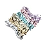 Yuzhiye ヘアゴム ロングゴム ラメ 太さ2.5㎜ ヘアアクセサリー 髪ゴム ハンドメイド 手作り 材料 手芸 6色セット (ラメ 12m)