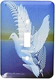 3dRose LLC lsp_6562_1 Silver Wing Fractal Dove Bird Art Single Toggle Switch