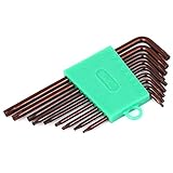 uxcell　六角キーレンチ 六角棒レンチ　スパナ　 T6-T27タイプ　L型　家庭DIYツール　9イン1セット