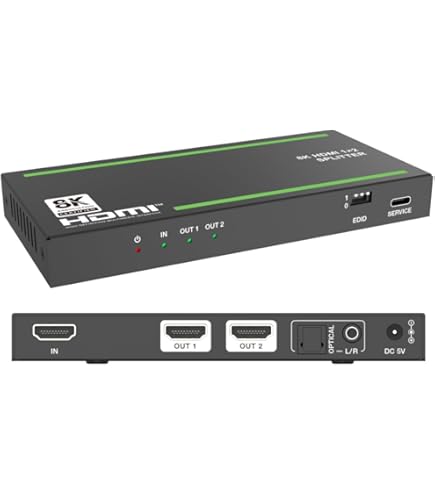 Amazon | BUNGPUNG 8K@60Hz HDMI 分配器 1入力4出力 同時出力、 HDMI
