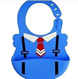 マイベビー　食事用【日本正規品】ソフトスタイ 　可愛い　シリコン 食洗器６～36ヶ月 (ネクタイーブルー)