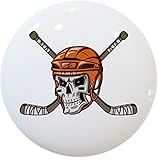 Carolina Hardware and Decor 2477 Orange Hockey Skull Ceramic Cabinet Drawer Knob by Carolina Hardwar
