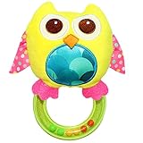 赤ちゃん　教育玩具　ベビー　ガラガラ玩具　知育玩具　可愛い　面白い　動物　フクロウ　イエロー