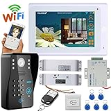 7"TFTワイヤード/ワイヤレスワイヤレスWifi RFIDパスワードのビデオドアベルインターホンシステムと電気ドロップボルトロック+ IRカット