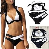 Florataレディースビキニセットバンデージプッシュアップタンキニ水着水着Bathing Beachwear US サイズ: XL カラー: ブラック