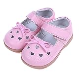UNZ フォーマルベビーシューズ 子供 靴 プリンセス風 ベビーシューズ 女の子ファーストシューズ  リボン レザー 赤ちゃん 可愛い プレゼント 滑り止め ピンク (内寸13.5CM)