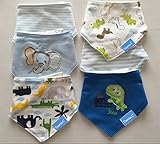 Taurau.C おしゃれ かわいい 三角 バンダナ コットン スタイ エプロン 6枚 セット クリアランスにセール、価格がやすいです,30日間に品質を保証します (Dinosaur&Beach)