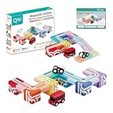 Qbi レインボー BASIC (Builder) マグネットブロック・パーツ14個 車2台 専用チャレンジカード付き 3歳以上対象 Rainbow
