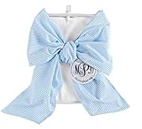 Mud Pie Big Bow Swaddle, Blue/White by Mud Pie