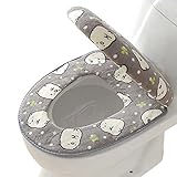 fullfunコーラルフリースPottyトイレカバートイレマット快適クッションSitting 36*43.5cm/14*17inches グレー