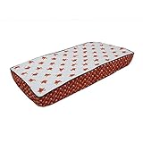Bacati Playful Foxs Changing Pad Cover, Orange/Grey/Triangles