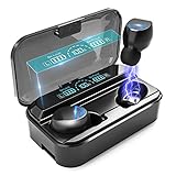 ワイヤレスイヤホンハイファイステレオ深低音Bluetooth 5.2イヤホン USB-C充電ケース付きノイズ低減と高速入耳式充電イヤホンスポ