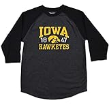Iowa Hawkeyes Youth NCAAホーム実行ラグランTシャツ – ブラック、 ブラック
